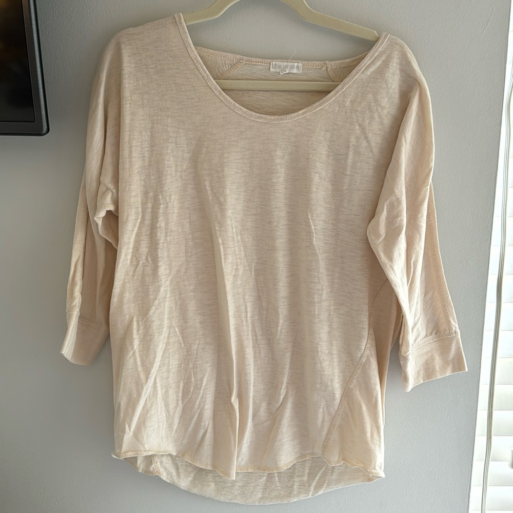 Raw hem 3/4 length sleeves — size L